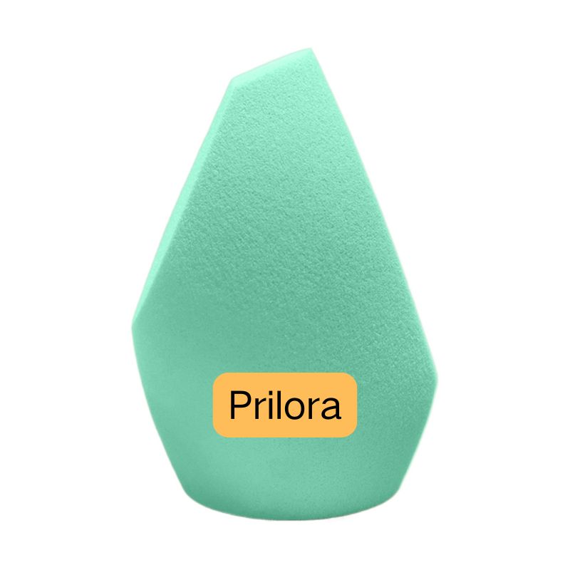 洗練されたティール色のエルゴノミックな両端メイクスポンジ—大きなドームは頬用、斜め先端は鼻の輪郭付け用。肌に安全でアレルギー性低のフォームを使用。ISO認証工場から供給。.